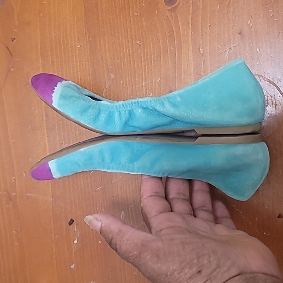 ANTHROPOLOGIE LEIFNOTES TAIKA DIP DYE SUEDE LEATHER BALLET FLATS SHOES SIZE 36 - Picture 6 of 10